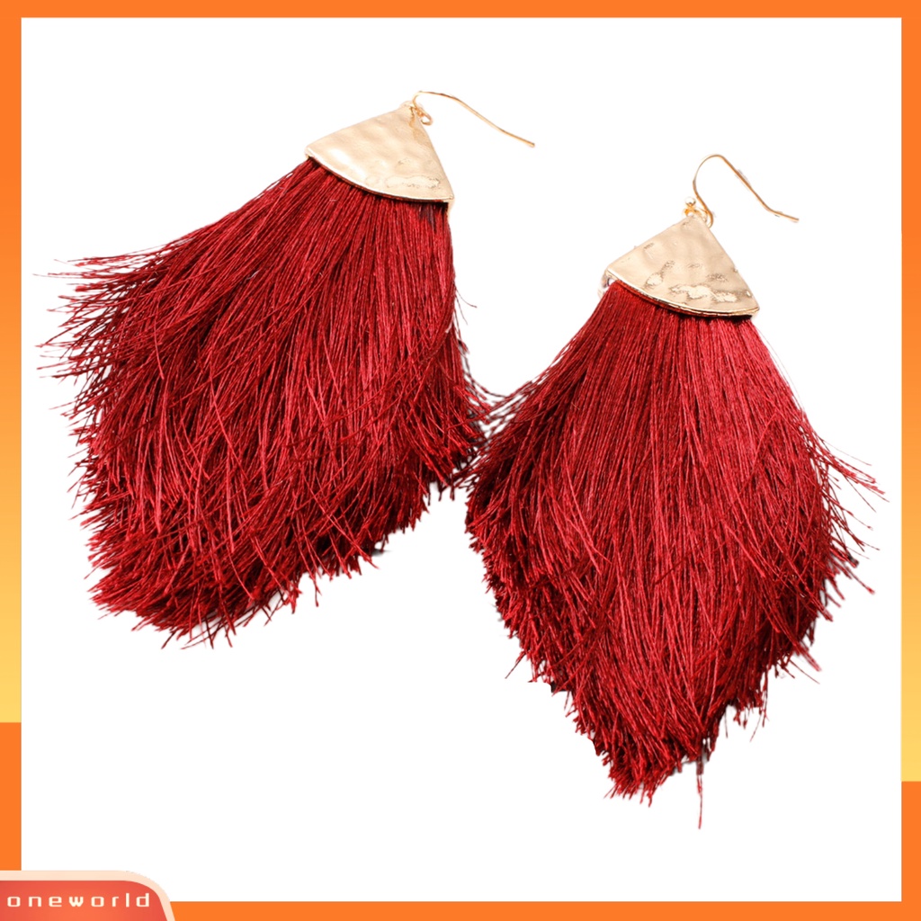 [WOD] 1pasang Anting Wanita Rumbai Gaya Bohemia Fringe Anting Drop Ringan Untuk Pakaian Sehari-Hari