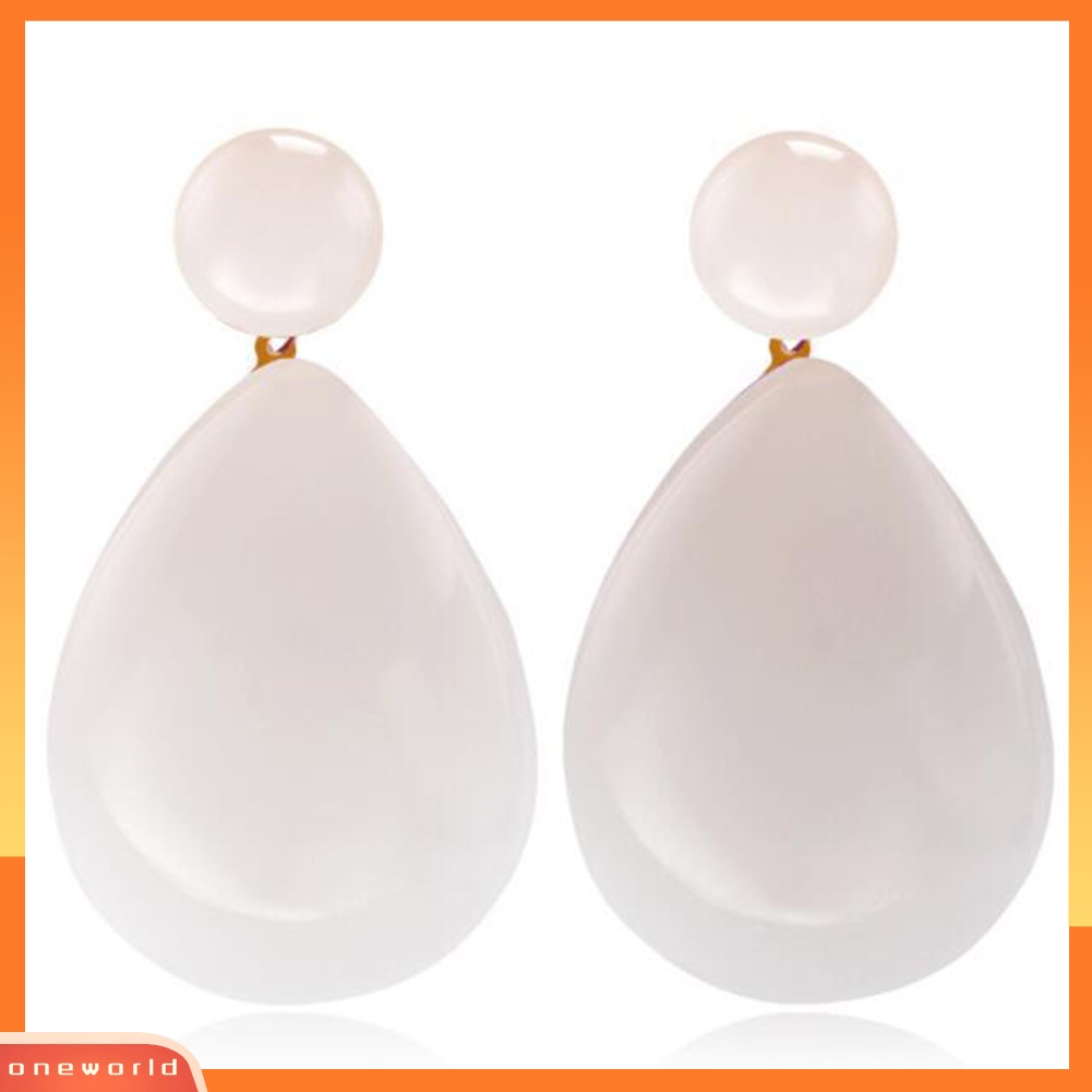 [WOD] Fashion Sederhana Wanita Resin Water Drop Statement Menjuntai Stud Earrings Perhiasan