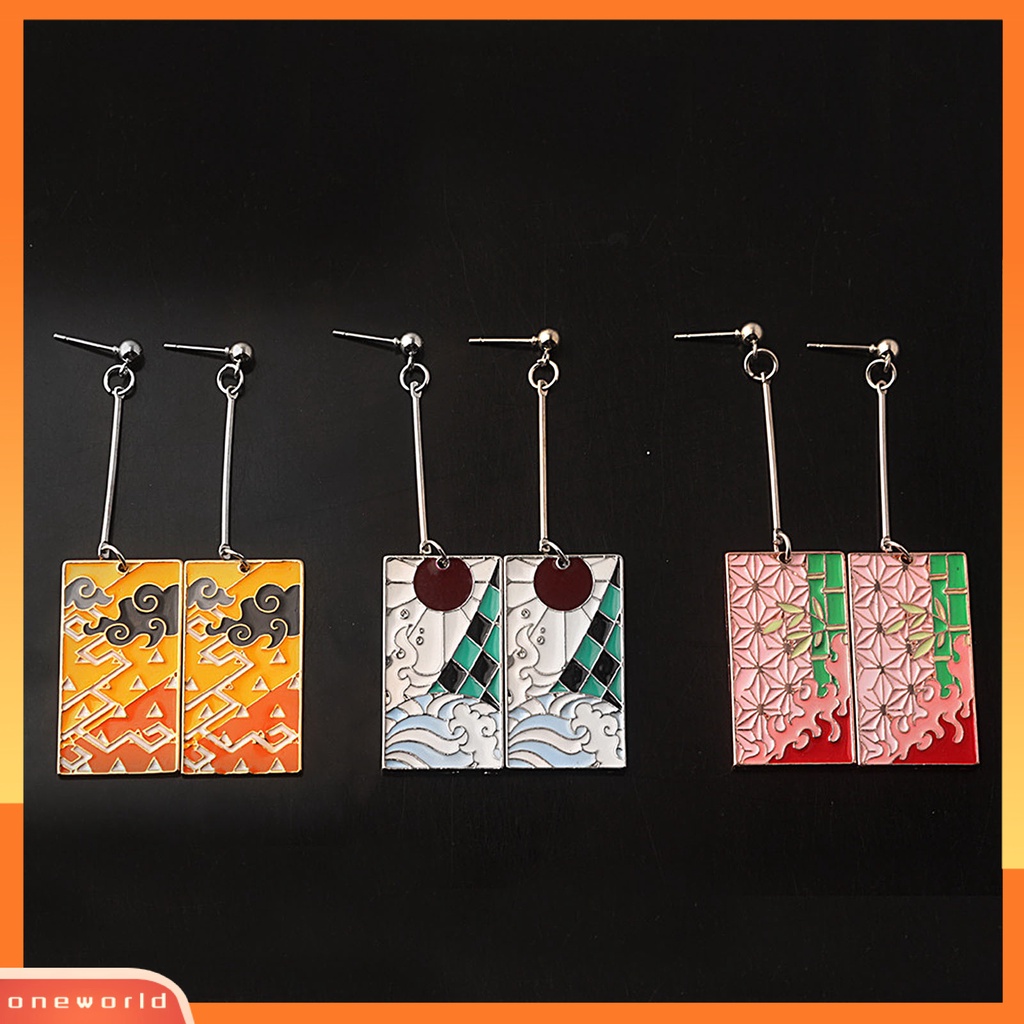 [WOD] Demon Slayer Ghost Blade Pendant Anime Ear Stud Earclip Anting Perhiasan Cosplay
