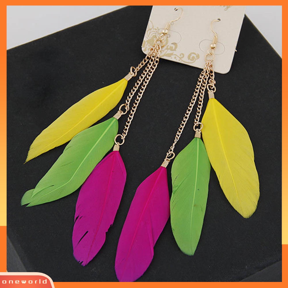 [WOD] Fashion Bulu Panjang Rumbai Rantai Pesona Wanita Anting Kait Hadiah Perhiasan Pesta