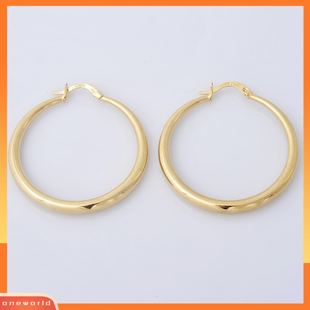 [WOD] Wanita Fashion Besar Halus Lingkaran Hoop Anting Statement Piercing Perhiasan Hadiah