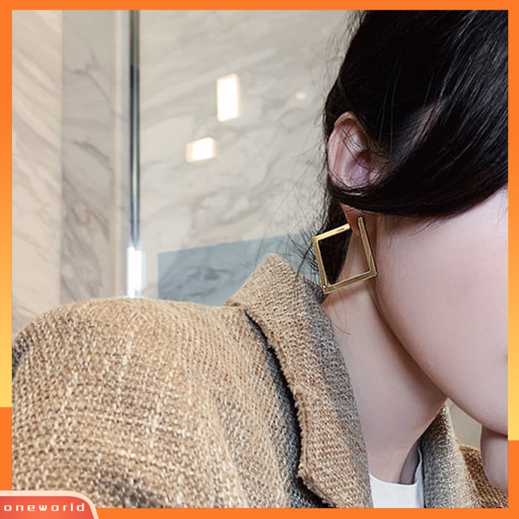 [WOD] 1pasang Anting Tusuk Berlebihan Tidak Teratur Wanita Minimalis Square Drop Earrings Hiasan Perhiasan Untuk Pacaran