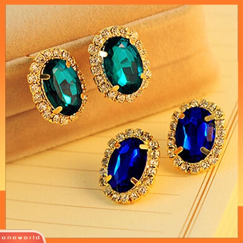 [WOD] Fashion Wanita Berlian Imitasi Ear Stud Earrings Eardrop Istana Gaya Perhiasan Hadiah