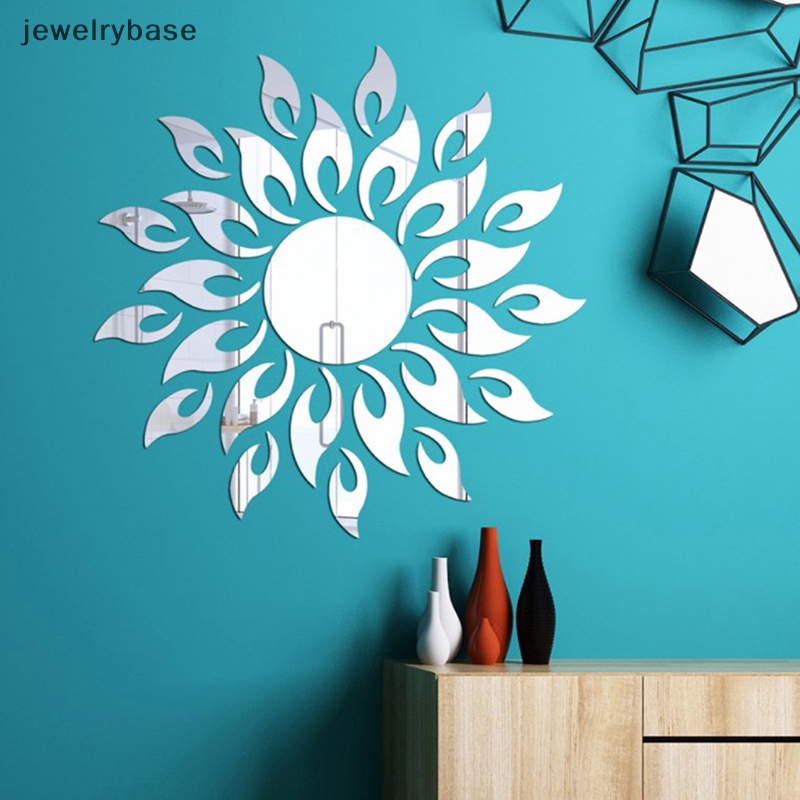 [jewelrybase] 3d Acrylic Mirror Matahari Mural Stiker Dinding Art Dekorasi Rumah Removable Decal Boutique