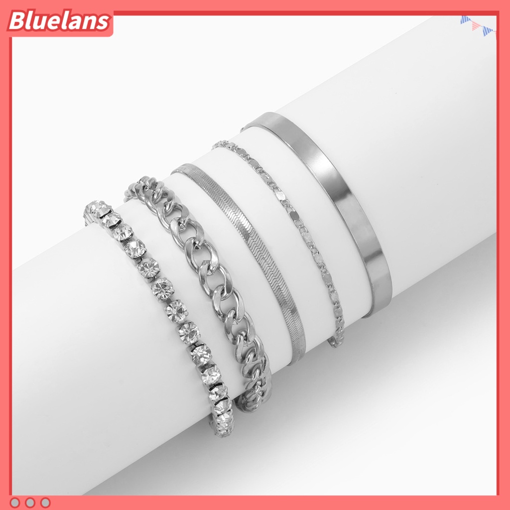 [BLS] 5pcs Gelang Adjustable Vintage Minimalis Geometris Elemen Gelang Set Hadiah Ulang Tahun