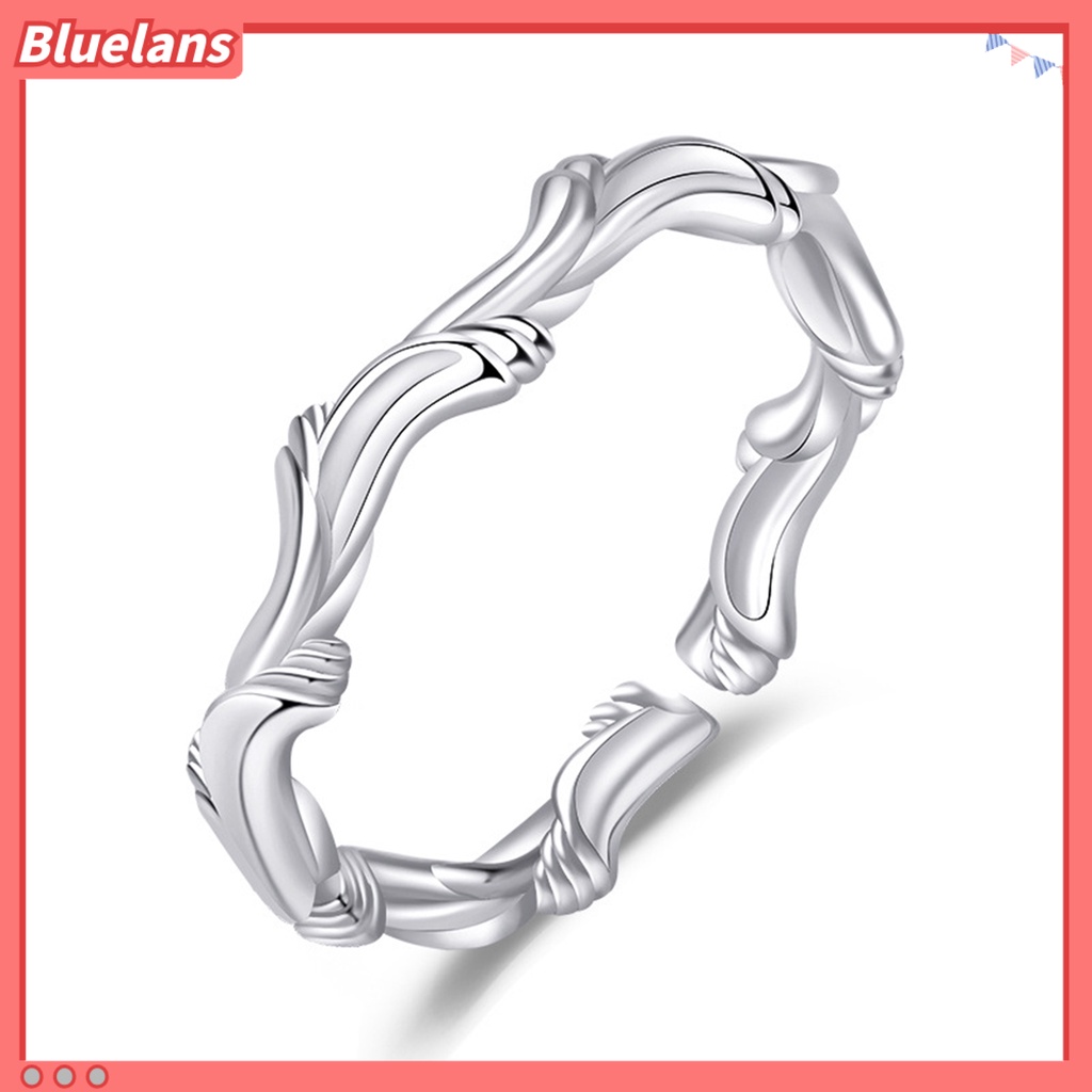 [BLS] Cincin Buku Jari Ukuran Dapat Disesuaikan Tidak Teratur Bentuk Geometris Mewah Electroplating Dekorasi Hypoallergenic Willow Leaves Simple Charm Open Ring Perhiasan Aksesoris