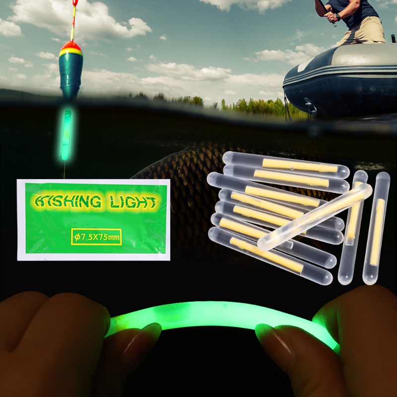 2pcs set Stik Glow Pelampung Pancing Malam Transparan Multifungsi/ Batang Penanda Bercahaya Neon Portabel Universal
