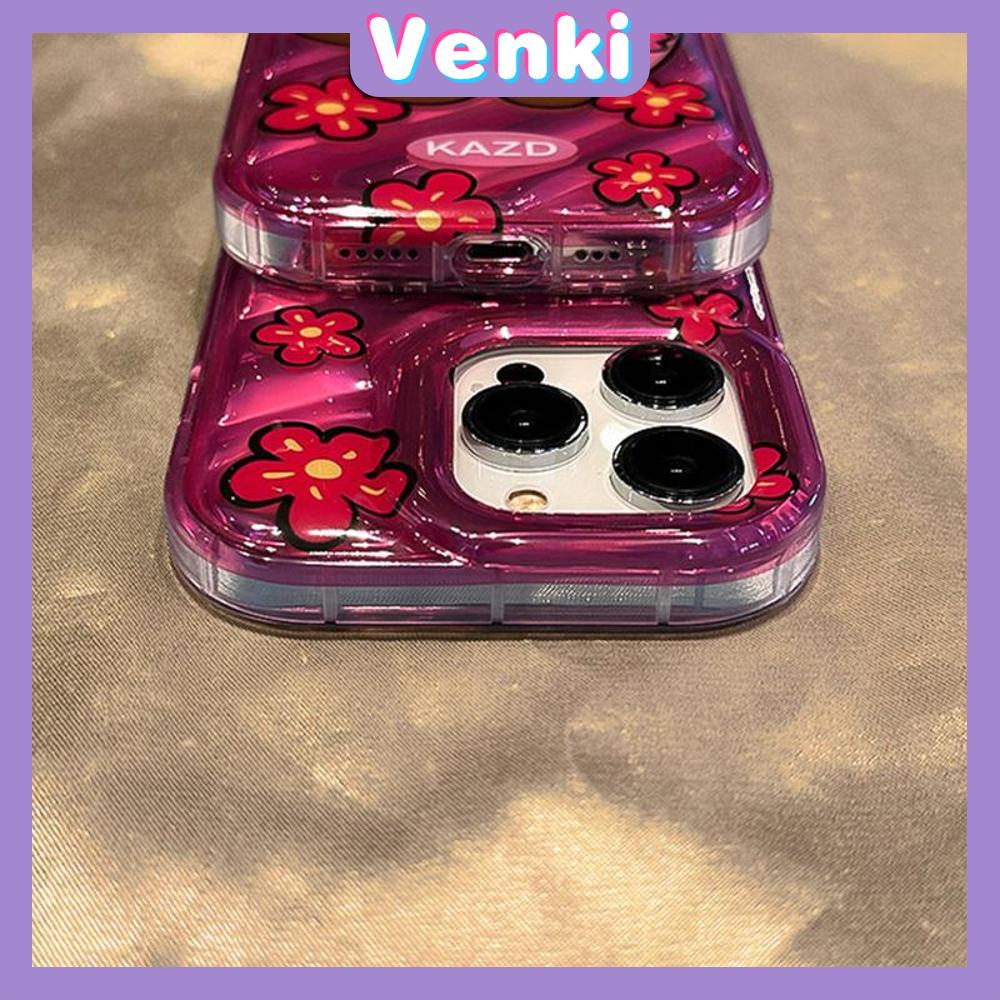 VENKI - Untuk iPhone 11 Laser Reflektif Bening Phone Case TPU Soft Shockproof Airbag Phone Case Cute Hitam Kulit Kartun Kucing Kompatibel dengan iPhone 14 13 Pro max 12 Pro Max XR XR 7