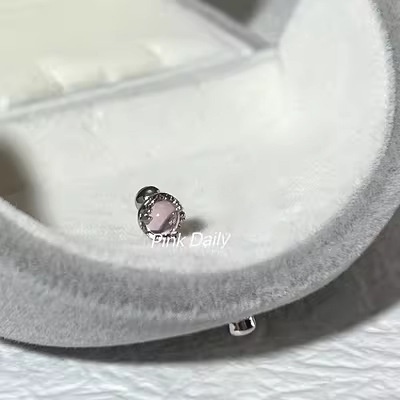 1piece Korea Colorful Moonlight Stone Stud Earrings Tidur Gratis Anting Sekrup Helix