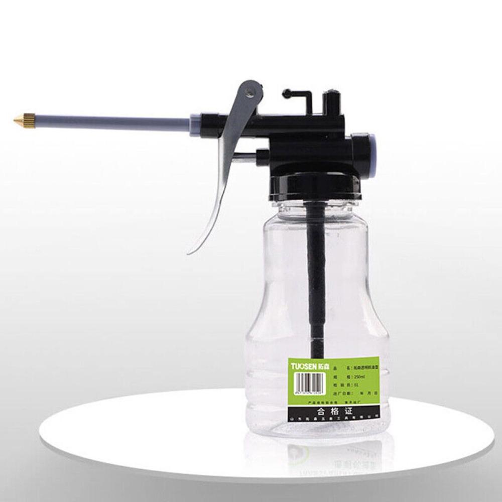 Populer 250ml Transparent Oil Can Oiler Botol Oil Pot Selang Plastik Transparan