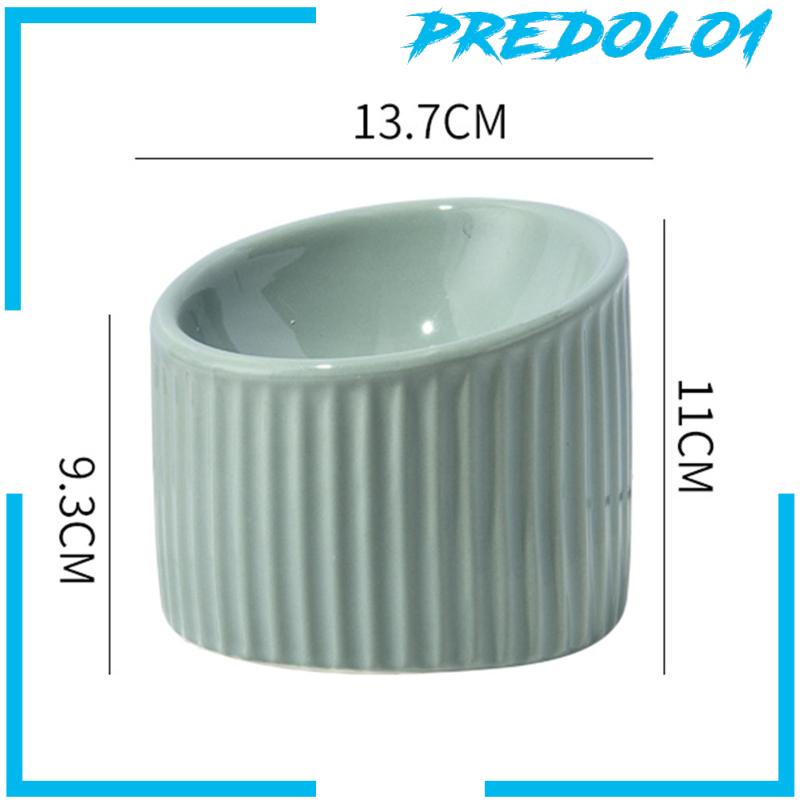 [Predolo1] Pet Feeder Easy Wash Anti Slip Anjing Kecil Keramik Miring Elevated Cat Bowl