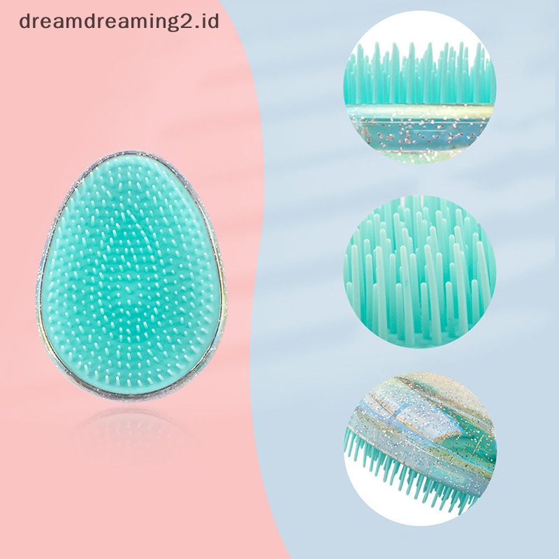 (drea) 1pc Sisir Sikat Rambut Telur Bentuk Bulat Styling Hair Brushes Detangling Comb //