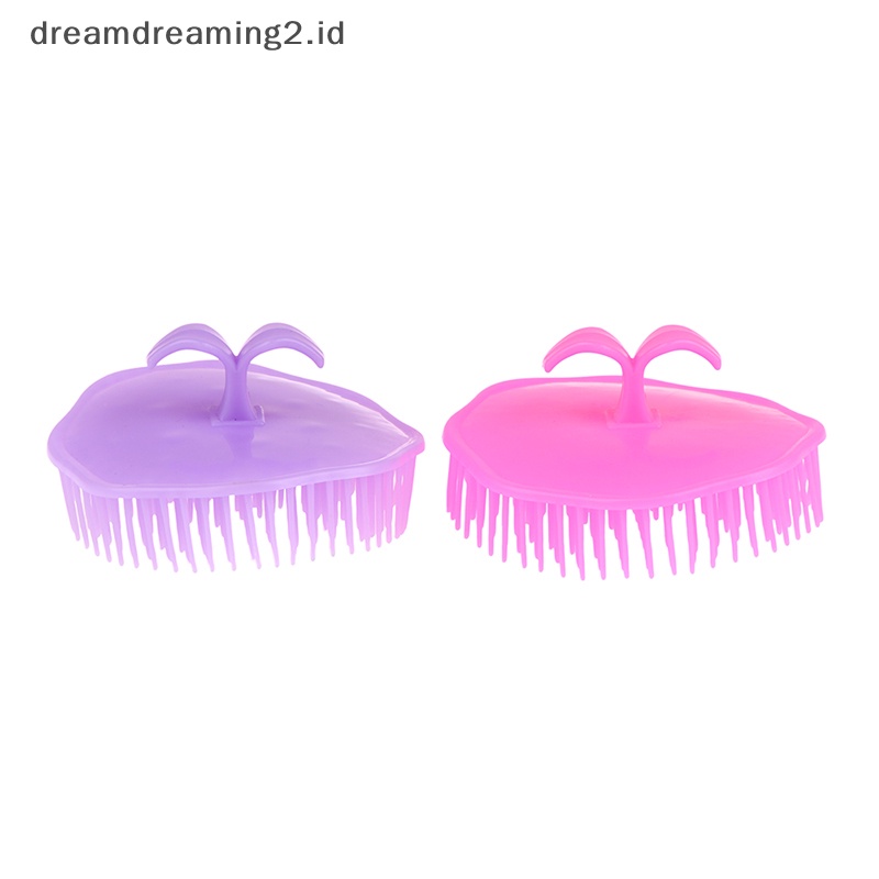 (drea) 1pc Sikat Cuci Pijat Shampo Kulit Kepala Genggam Sisir Clean Massage Brush //