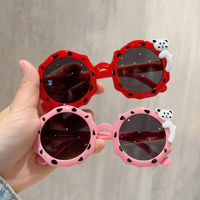 (YUZHU) Kacamata Hitam Poligonal Bintik Warna Permen Untuk Anak-Anak Kacamata Hitam Kartun Koala Bear Sunglasses Untuk Bayi