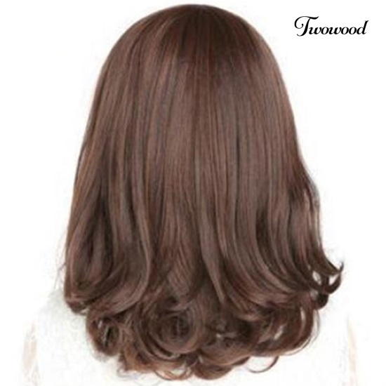 Twowood Fashion Wanita Tahan Panas Panjang Keriting Wig Rambut Kostum Cosplay Wig Penuh