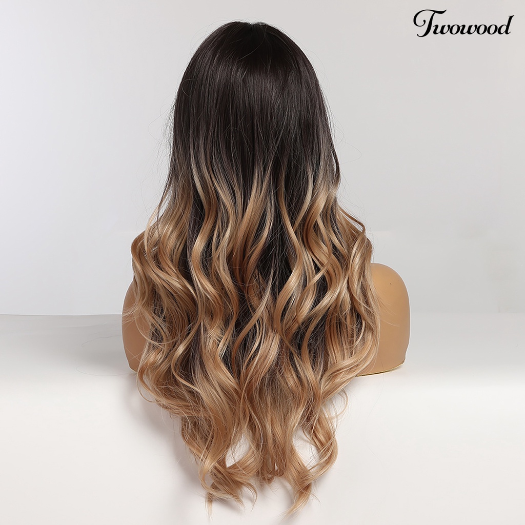 Twowood Wig Tahan Panas Perlengkapan Cosplay Wig Rambut Warna Coklat Serat Suhu Tinggi Untuk Wanita