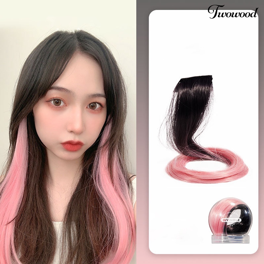 Twowood 1set Wig Piece Adjustable Multicolor Fluffy Natural Hair Extension Alat Makeup Sorot Ringan Ekstensi Rambut Wig Untuk Wanita