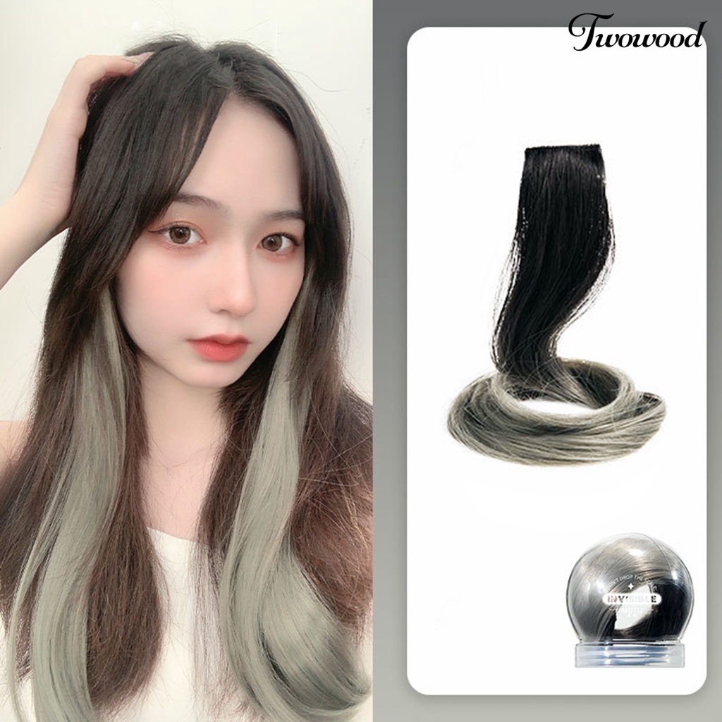 Twowood 1set Wig Piece Adjustable Multicolor Fluffy Natural Hair Extension Alat Makeup Sorot Ringan Ekstensi Rambut Wig Untuk Wanita