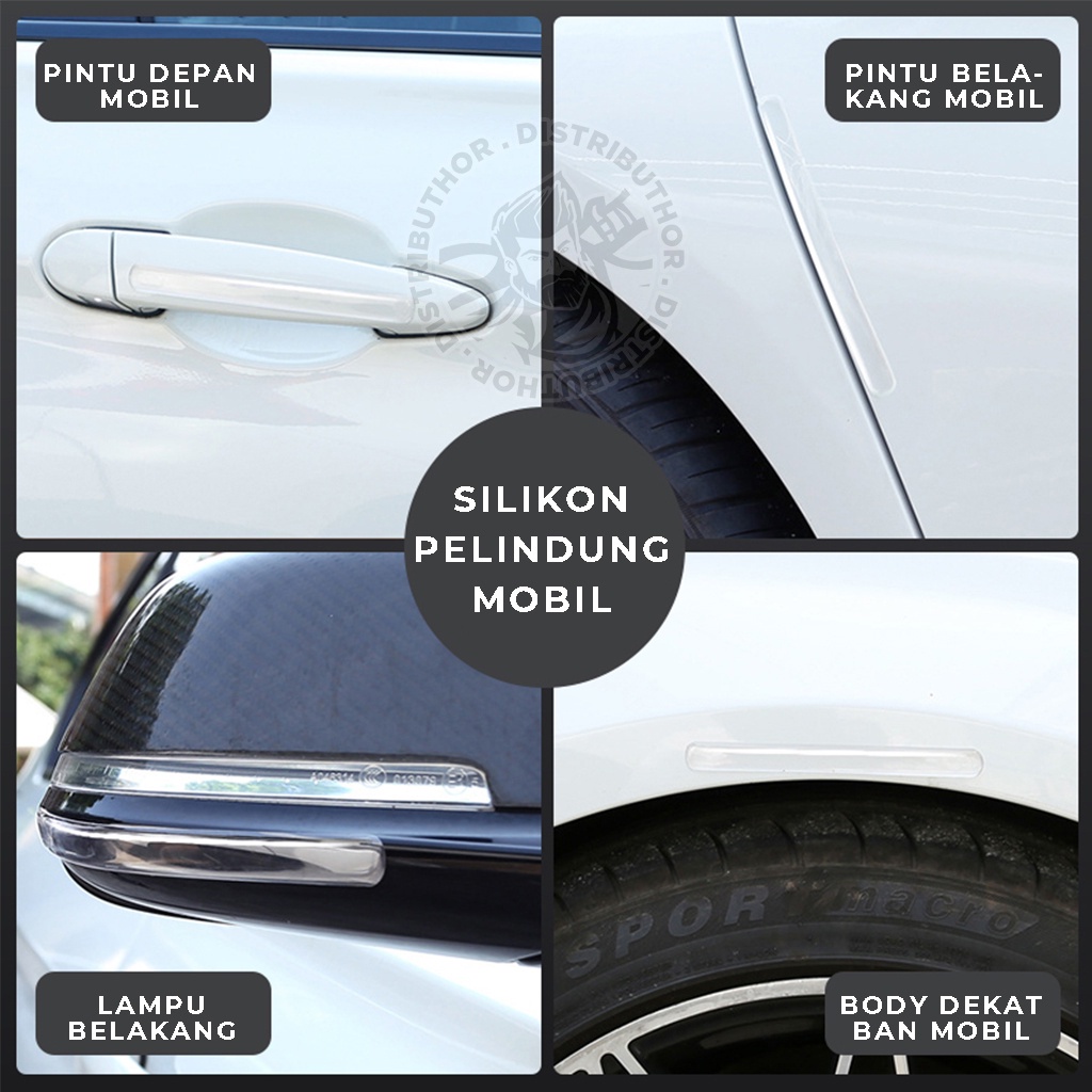 Karet Pelindung Pintu Mobil Car Door Handle Protector Stiker Silikon Strip Bumper Bantalan Gagang Pintu Aman Anti Lecet - DISTRIBUTHOR