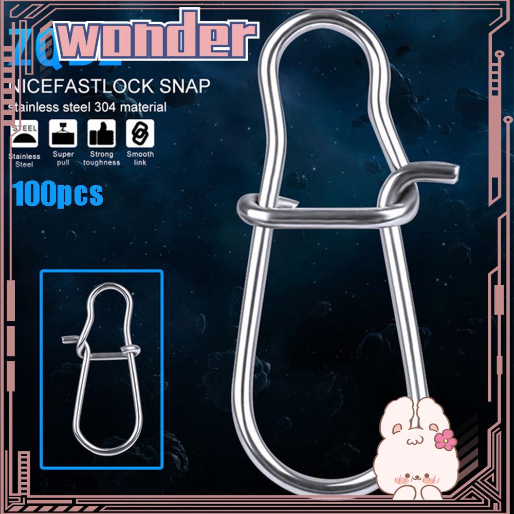 Wonder 100PCS Snap Gantung Memancing Kualitas Tinggi Stainless Steel Konektor tackle Garis Tahan Lama