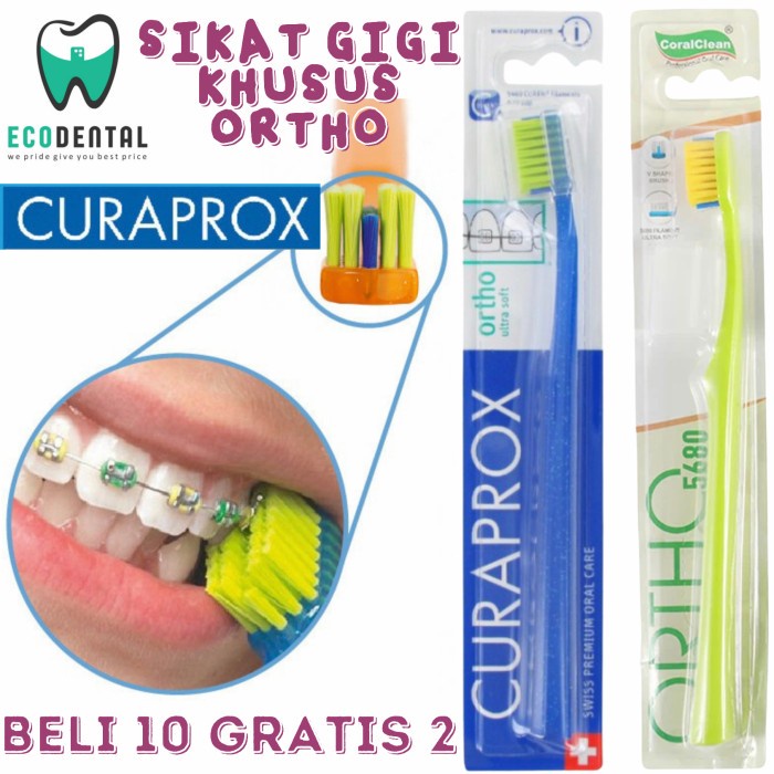 Sikat Gigi Ortho Khusus Behel Curaprox GUM Pesitro Sikat Behel Orto