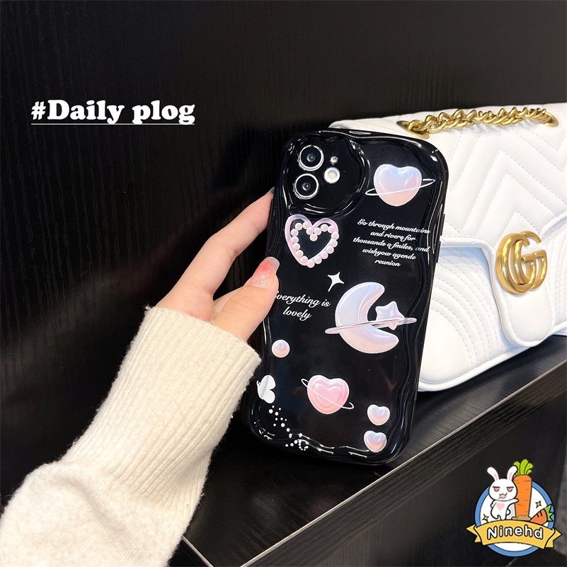 IPHONE Casing Kompatibel Untuk Iphone14 13 12 11 Pro Max X Xr Xs Max8 7 6 6s Plus Se2020 3D Wavy Curved Edge Fantasy Dream Colorful Heart Love Phone Case Tpu Shockproof Airbag Soft Case