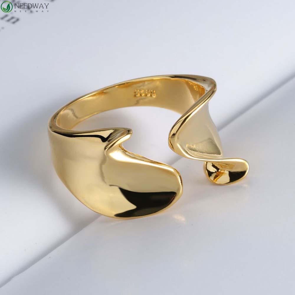 Needway Cincin Jari Liar Gadis Wanita Tidak Teratur Geometris Fashion Perhiasan