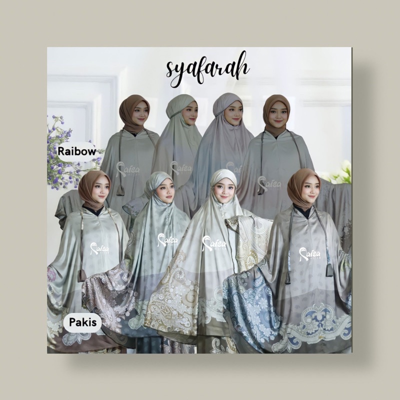 MUKENA TRAVELLING 2in1 SYAFARAH SERIES RAINBOW SATIN SILK PREMIUM (by raisa)