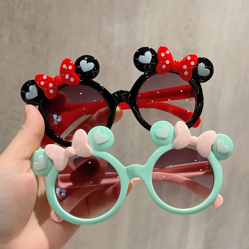 (YUZHU) Kacamata Hitam Busur Anak-Anak Fashion Korea Bayi Perempuan Cinta Fashion Candy Color Sunglasses