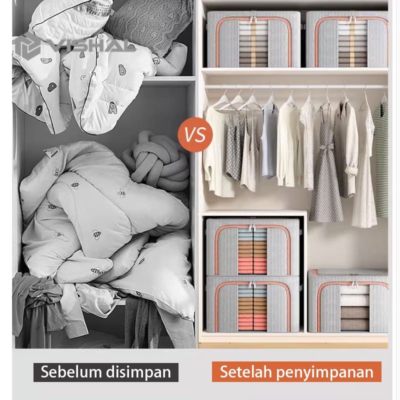 VISHAL Storage Box Tempat Penyimpanan Pakaian / Baju Multifungsi Storage Bag Jumbo multifungsi  VS-139