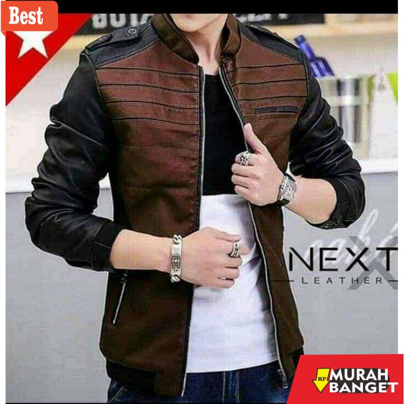 Jaket kulit pria terbaru- NEW TREN JAKET NEXT KULIT HITAM/JAKET KULIT/JAKET TERLARIS