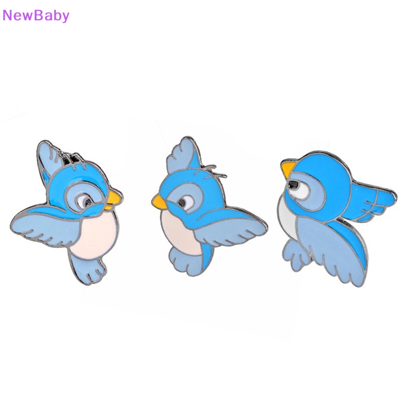 Newbaby 3PCS /Set Enamel Blue Bird Bros Bin Hewan Pin Jaket Kemeja Lencana Perhiasan Hadiah ID