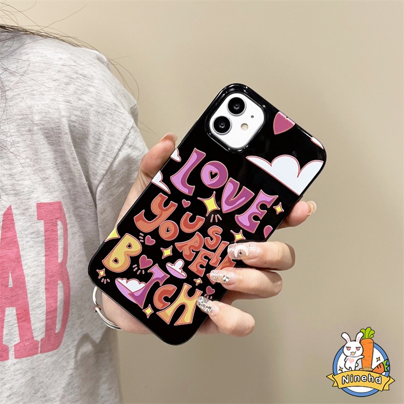 IPHONE Cute Pink Huruf Inggris Barbie Phone Case Kompatibel Untuk Iphone14 13 12 11 Pro Max X Xr Xs Max 8 7 6 6s Plus SE 2020 Pelindung Lensa Kamera Soft Liquid Silicone Case Phone Cover