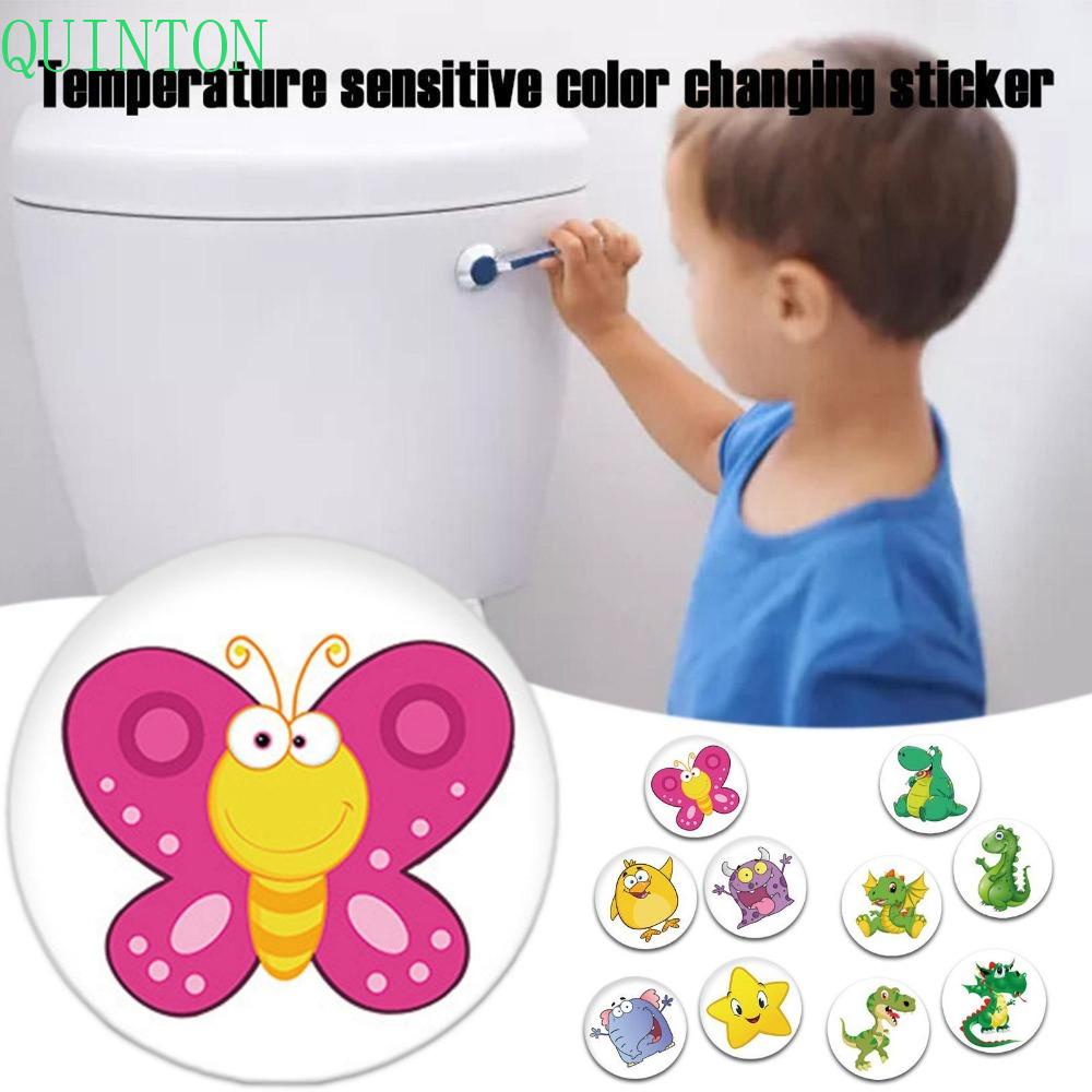 Quinton Stiker Toilet Berubah Warna Untuk Anak-Anak Tahan Air Berubah Warna Target Stiker Tidur Dinosaurus Kartun Potty Training Sticker