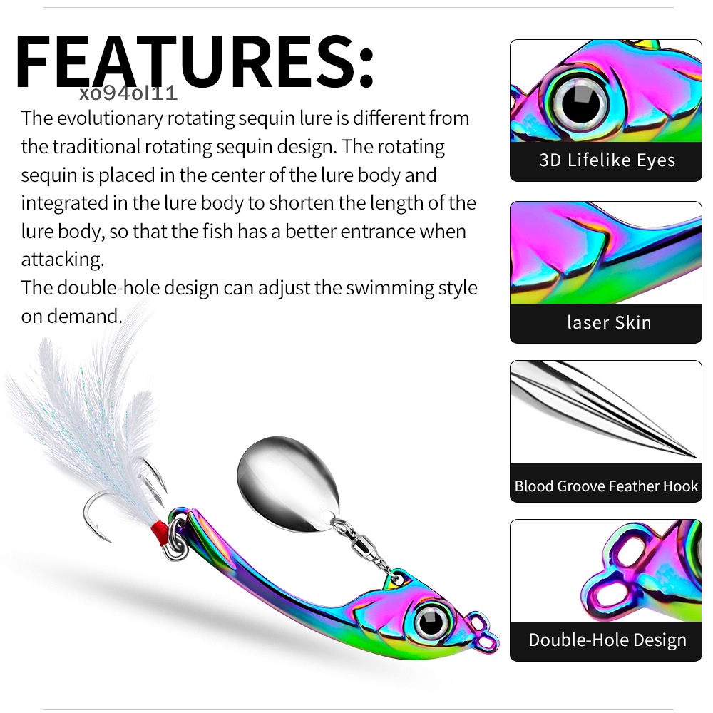 Xo Spinner Umpan 9g 13g 17g Metal Vib Fishing Lure Troli Rotag Sendok Wobbler S OL