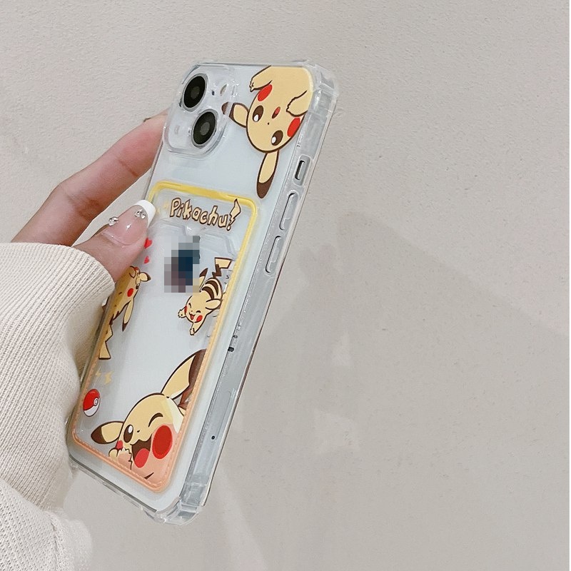 Card Case Gengar &amp; Pikachu Soft Case HP iP iPhone 14 13 12 11 Pro X XS XR Max 7 8 + Plus FTD Casing Apple