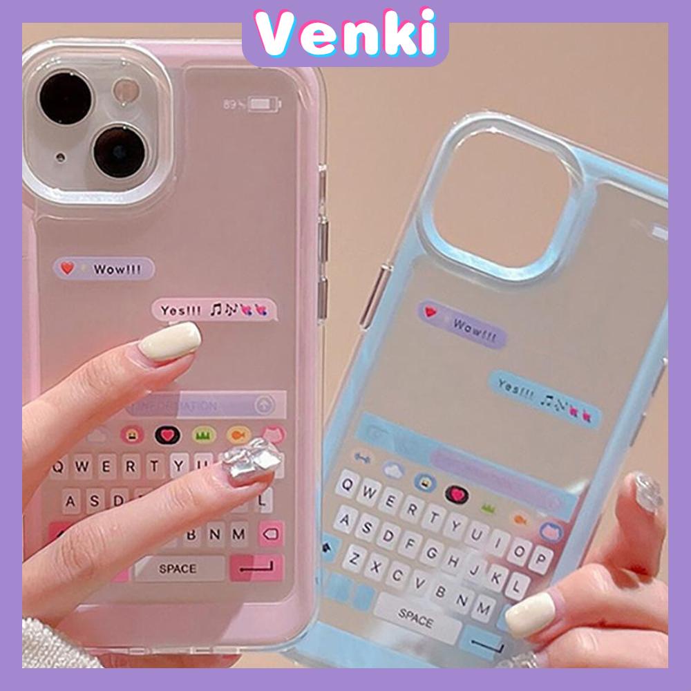 Venki - Untuk Iphone11 iPhone Case Bening Lubang Besar Space Case TPU Soft Case Shockproof Protection Camera Keyboard Kreatif Kompatibel Dengan Iphone14 13 Pro Max 12 Pro Max 11 xr Xs7