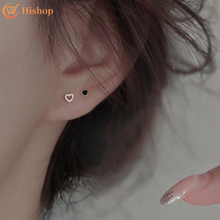 3pcs /Set Anting Stud Kristal Hati Untuk Wanita Fashion Emas Perak Earring Set Aksesoris Perhiasan