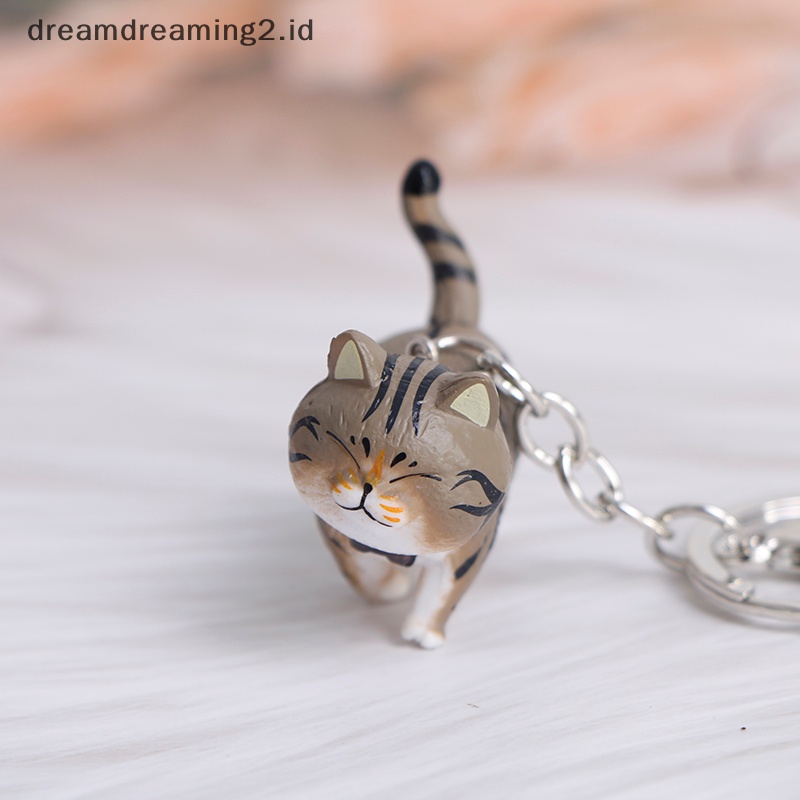 (drea) Gantungan Kunci Liontin Kucing Kartun Lucu Kitten Cat Key Chain Shake Head Bag Keychains //