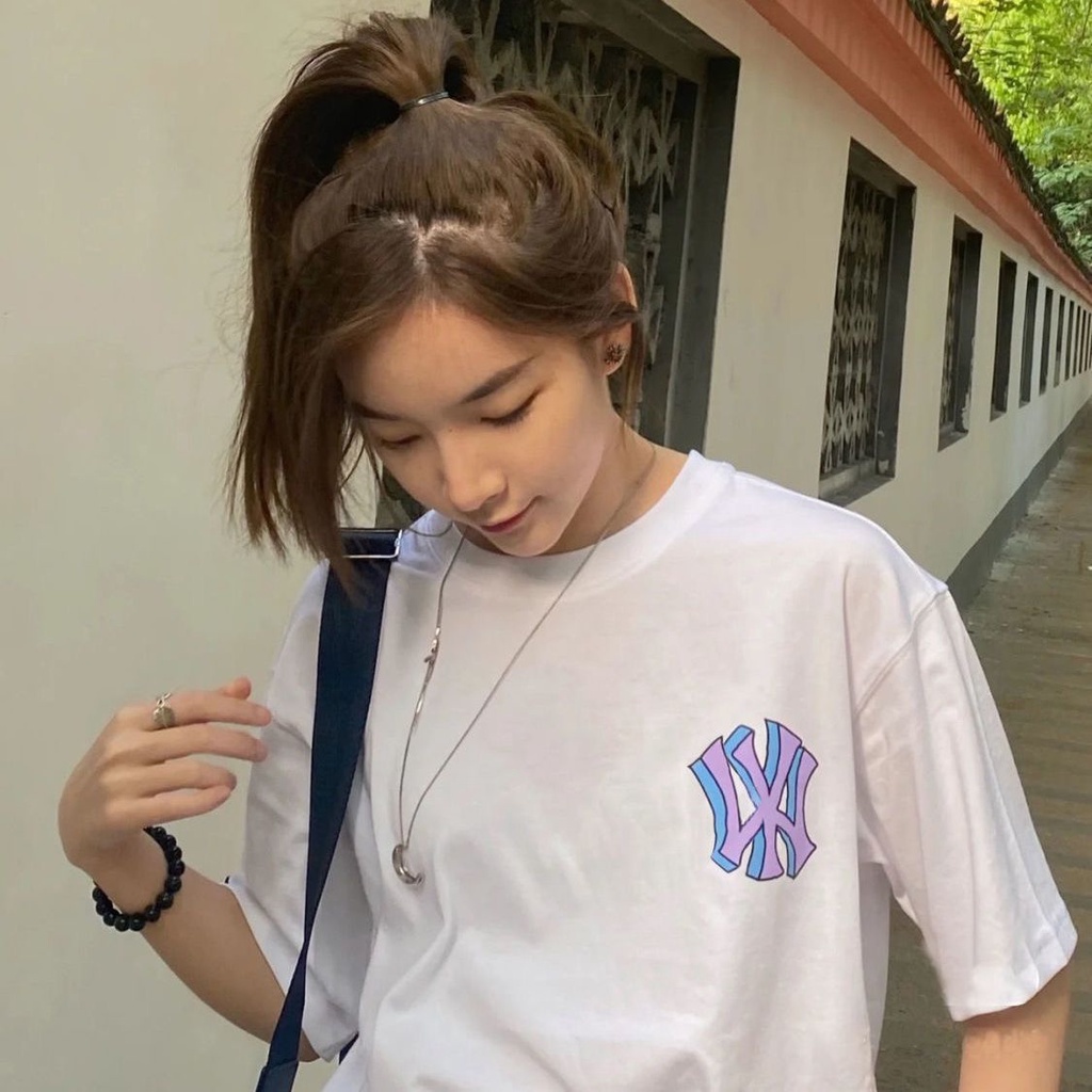THISTLE - Oversize Tee Tshirt Wanita Model Longgar Motif N Lilac Kuning