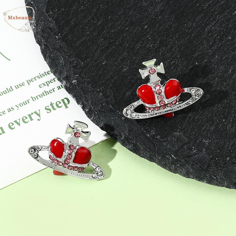 Mxbeauty Anting Wanita Trendi Pesta Perhiasan Mewah Ceative Planet Earrings Vintage Zirkon Telinga Stud