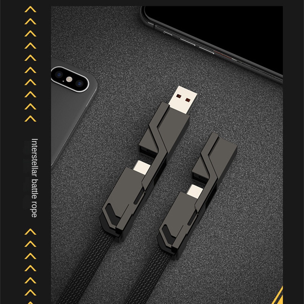 IPHONE Kabel Cas USB C Ke Tipe C 100W 4in1 Kabel PD Untuk Iphone14 13 12 Kabel Charger Cepat Handphone