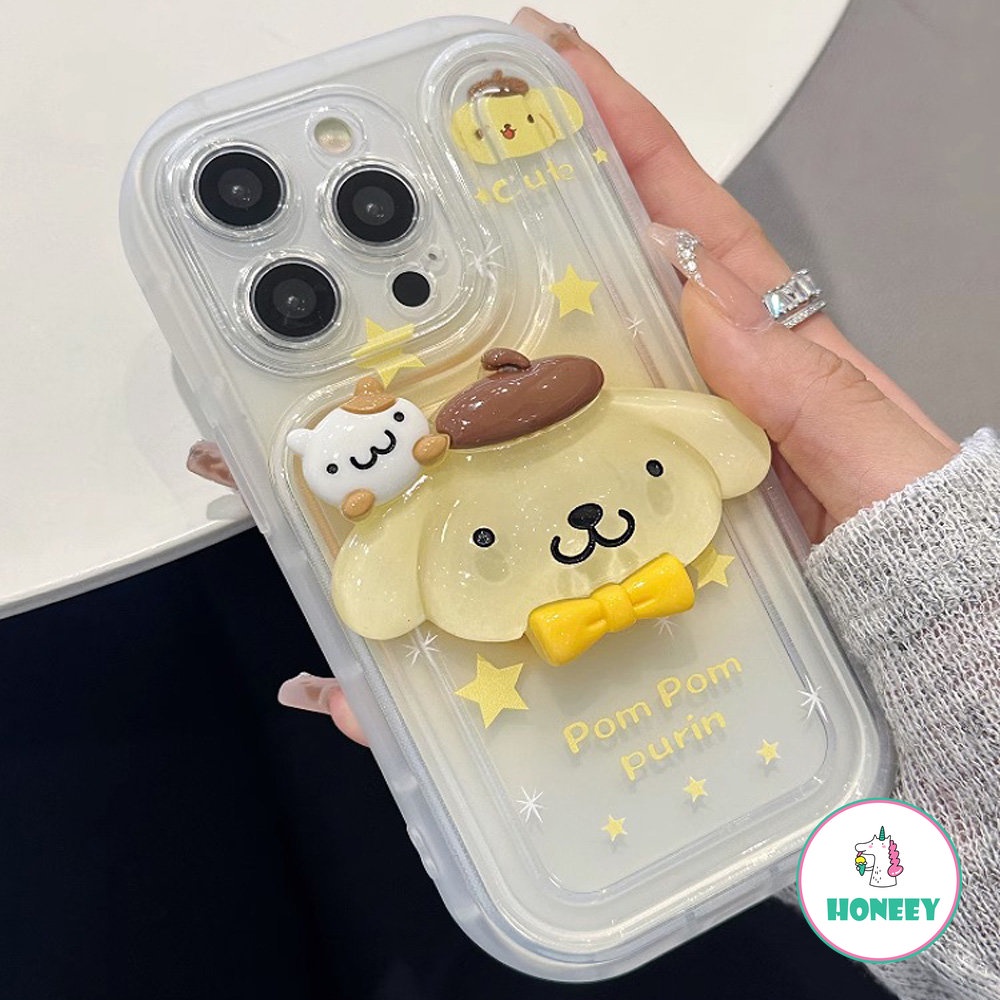 Kartun Indah Sanrio Ponsel Case Untuk iPhone 14 Pro Max13 12/12pro 11 Pro MAX XR XS Max8 7Plus Bantal Udara Bening Luminous Shockproof Cover