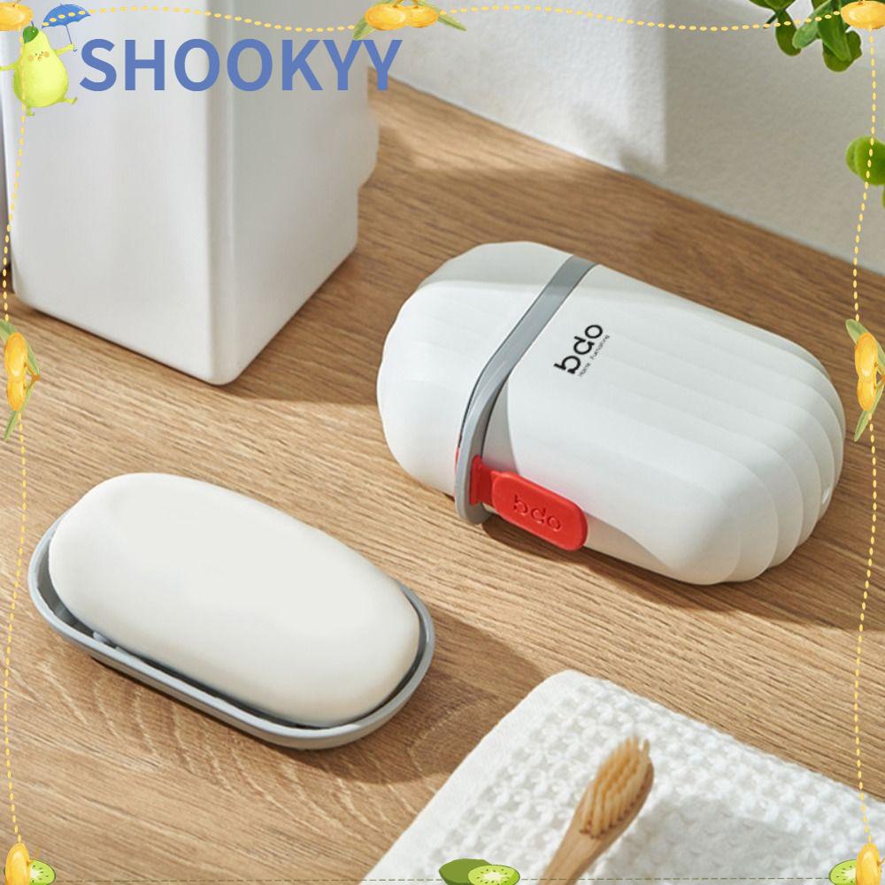 Chookyy Tempat Sabun Piring Kamar Mandi Piring Travel Case Wadah