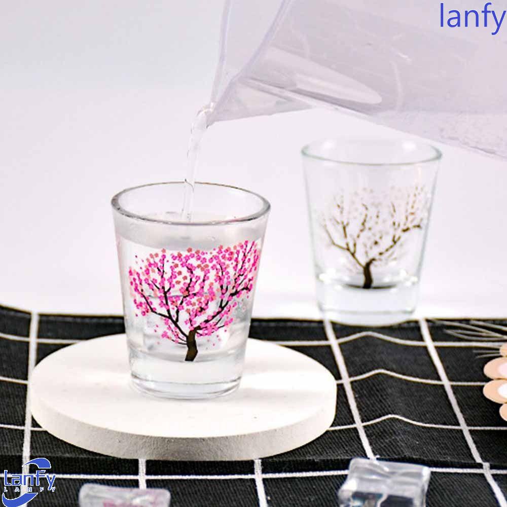 Lanfy Gelas Wine 2oz Gelas Berubah Warna Temperature Sensing Liquor Sakura Cup