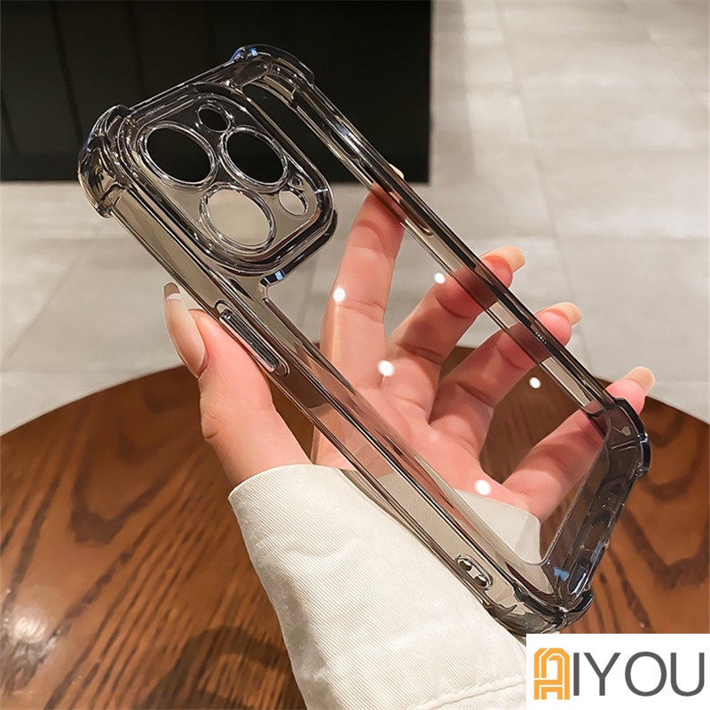 Shockproof Air Cushion Transparan Phone Case Untuk iPhone 14 Pro Max11 12 13 XR X XS 8 7 Plus SE Bening Lembut Silikon Penutup Belakang
