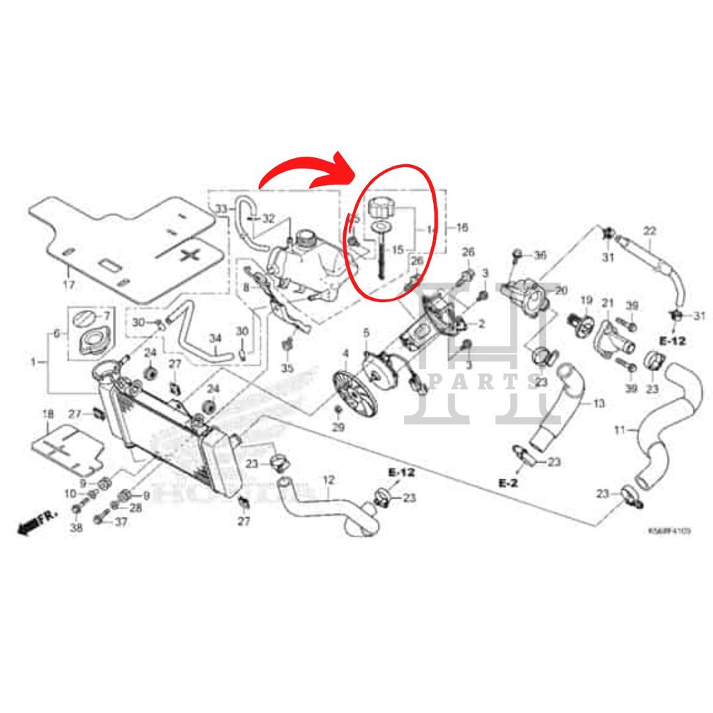 TUTUP TANGKI AIR RADIATOR CAP ASSY RESERVE TANK SONIC 150R K56 19105-K56-N00 ASLI ORIGINAL AHM HGP HONDA