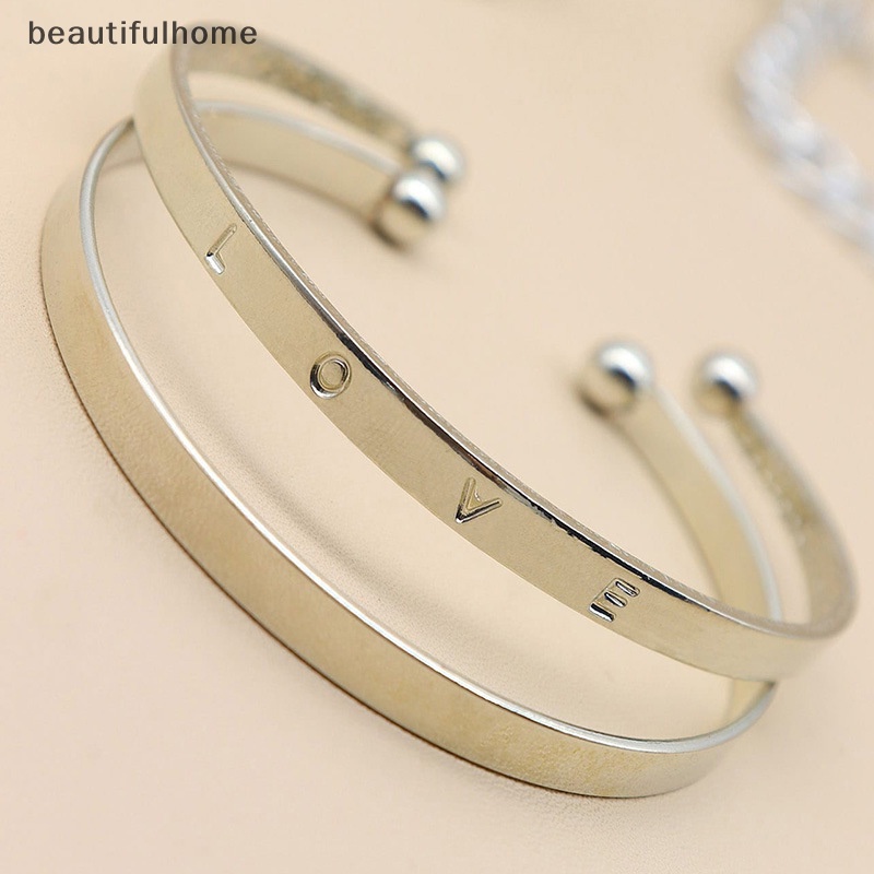 {beautifulhome} 4pcs /set Wanita Fashion Punk Hip Hop Rantai Bangles Gelang Perhiasan Aksesoris.