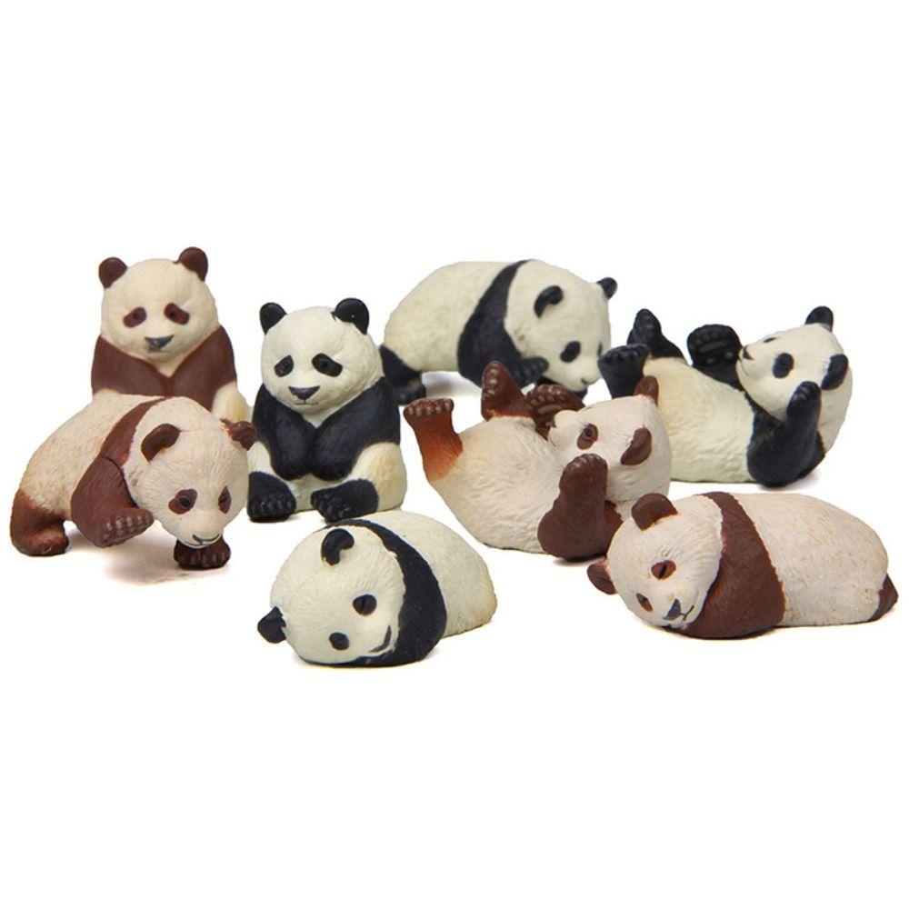 [Elegan] Patung Panda 4-gaya Kartun Lanskap Mikro Buatan Tangan Ornamen Taman DIY Miniatur Patung Untuk Sukulen