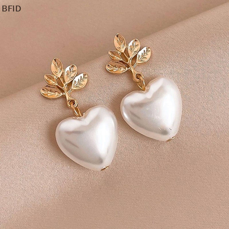 [BFID] Peach Hati Daun Mutiara Dan Temperamen Niche Anting Desain Sederhana Dan Modis Serbaguna Dan Canggih [ID]